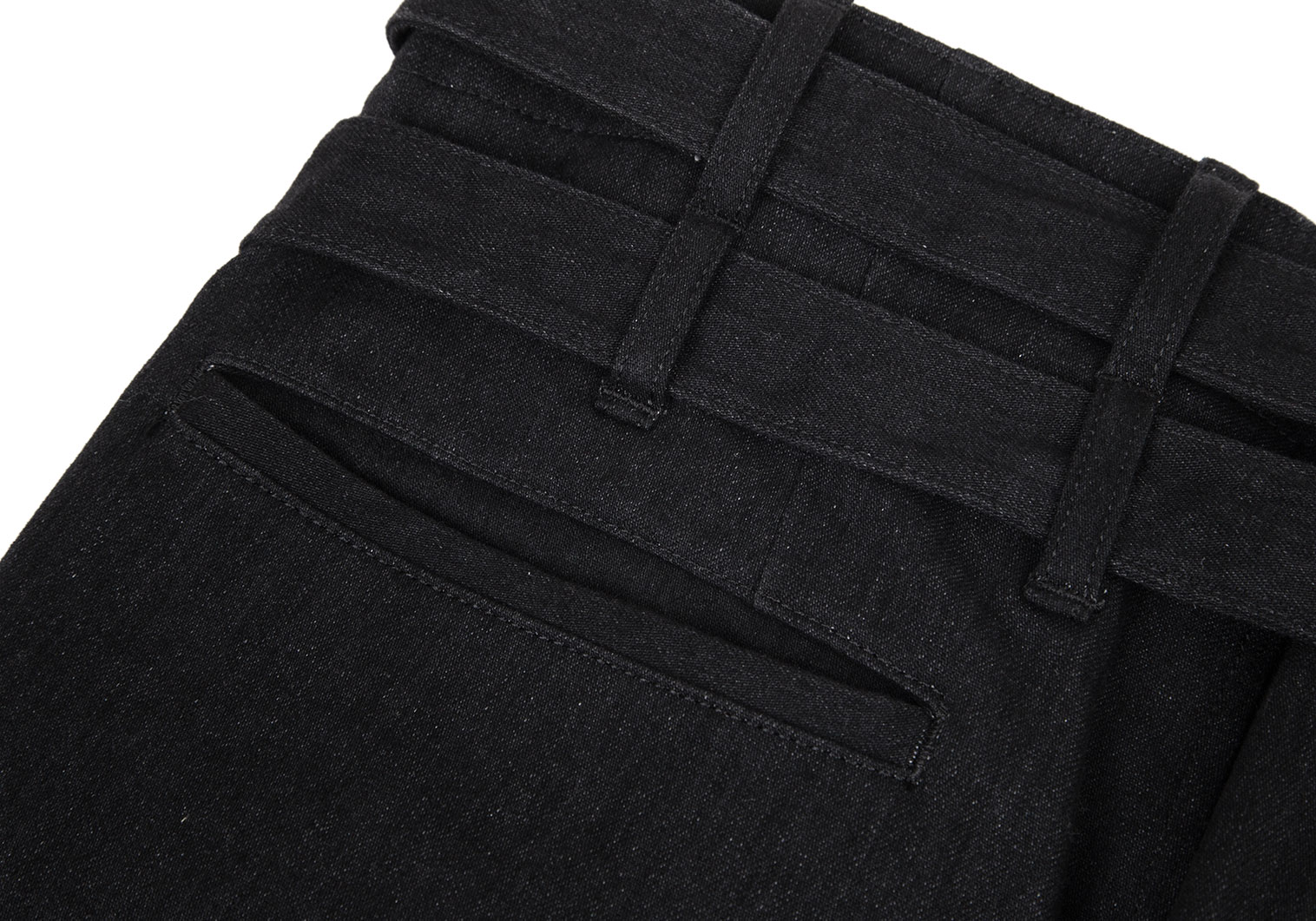 ワイズY's ダブルベルト裾ジップスキニーパンツ 黒1