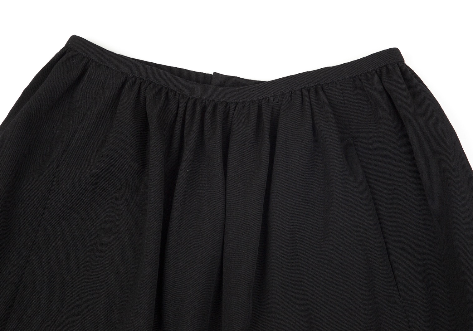 コムデギャルソンCOMME des GARCONS ウール裾つまみレイヤードスカート 黒M