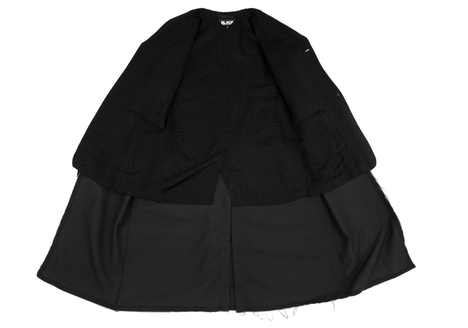 【美品】コムデギャルソン　変形　ロングコート　ドッキング　レイヤード　黒　ウール着丈120cm程度
