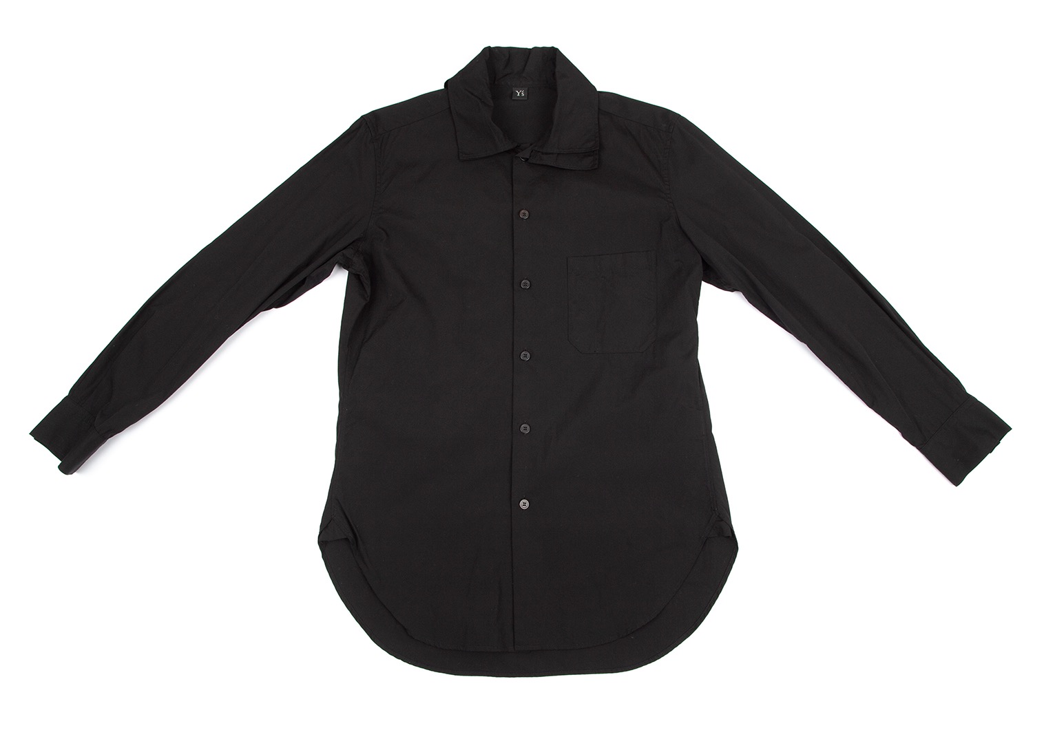 ワイズY's コットンブロードダブルカラーシャツ 黒3