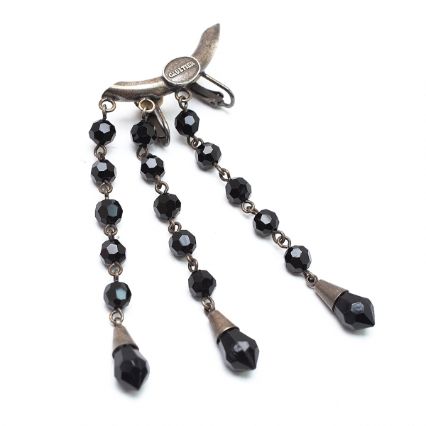 Jean-Paul GAULTIER Beads Charm Earring Silver,Black | PLAYFUL