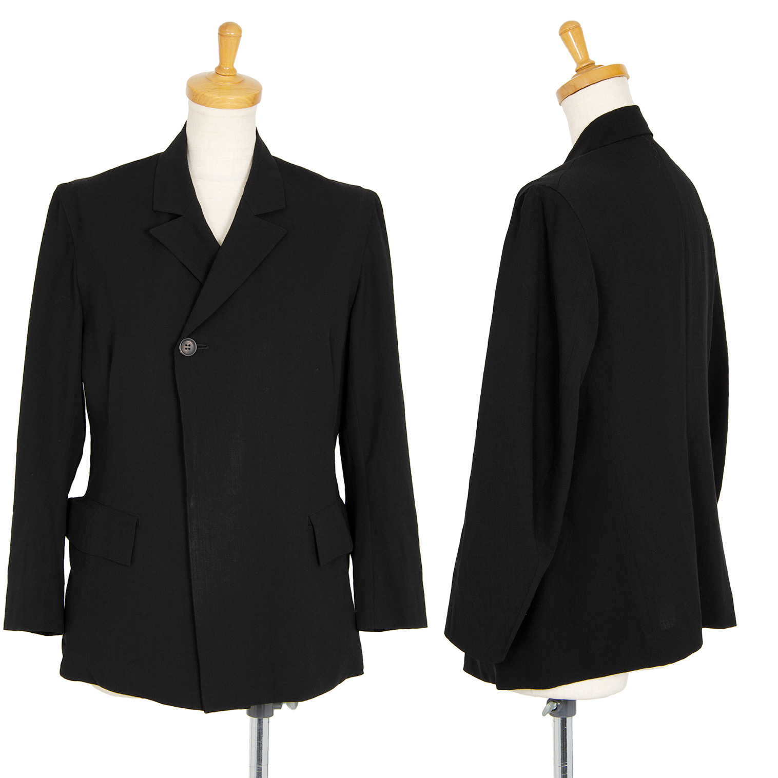 ワイズ 変形ジャケット 2 ブラック ギャバ 安全Shopping - スーツ