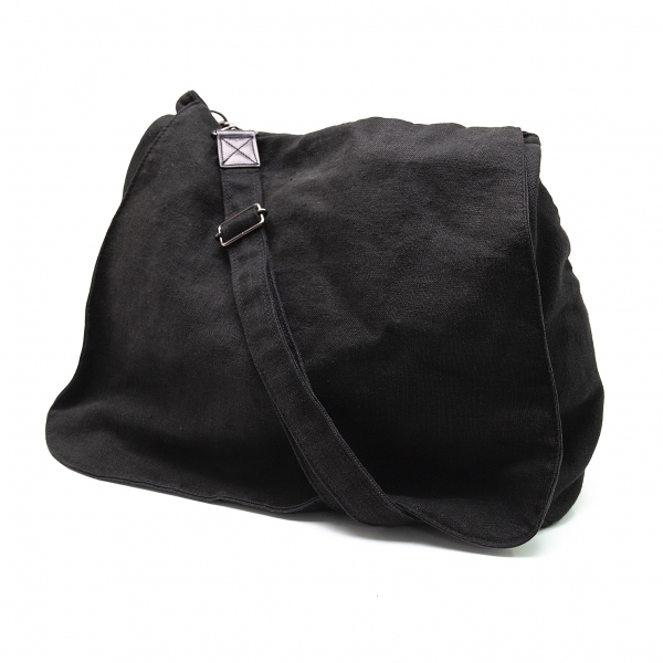 Yohji Yamamoto POUR HOMME Linen Frap Shoulder Bag Black | PLAYFUL