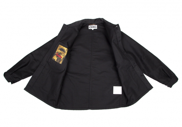 CDG COMME des GARCONS LABOUREUR Logo Printed Jacket Black M | PLAYFUL