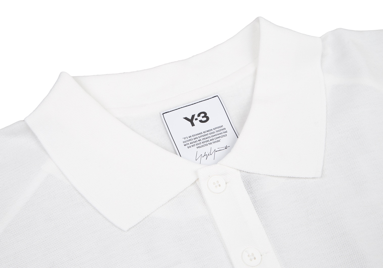 ワイスリーY-3 胸ロゴビックシルエットポロシャツ 白XL