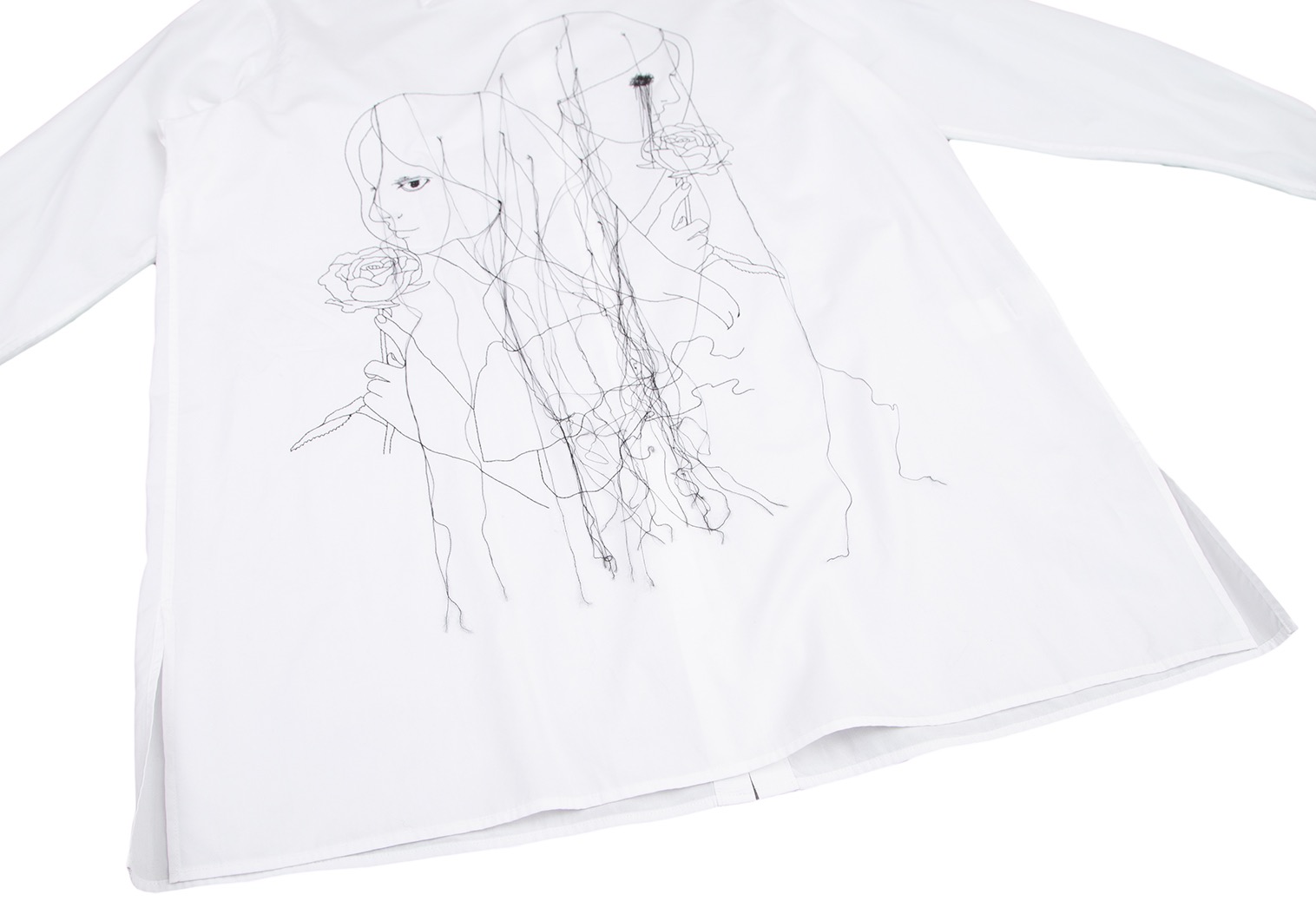 【新品・百貨店限定商品】Yohji Yamamoto 内田すずめ刺繍入り白シャツ
