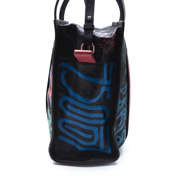 Balenciaga Graffiti Bazar Leather Cross Body Bag ($1,335) ❤ liked