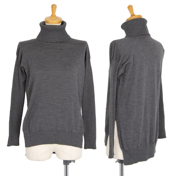 tricot COMME des GARCONS Wool Side Slit Knit Grey S-M | PLAYFUL