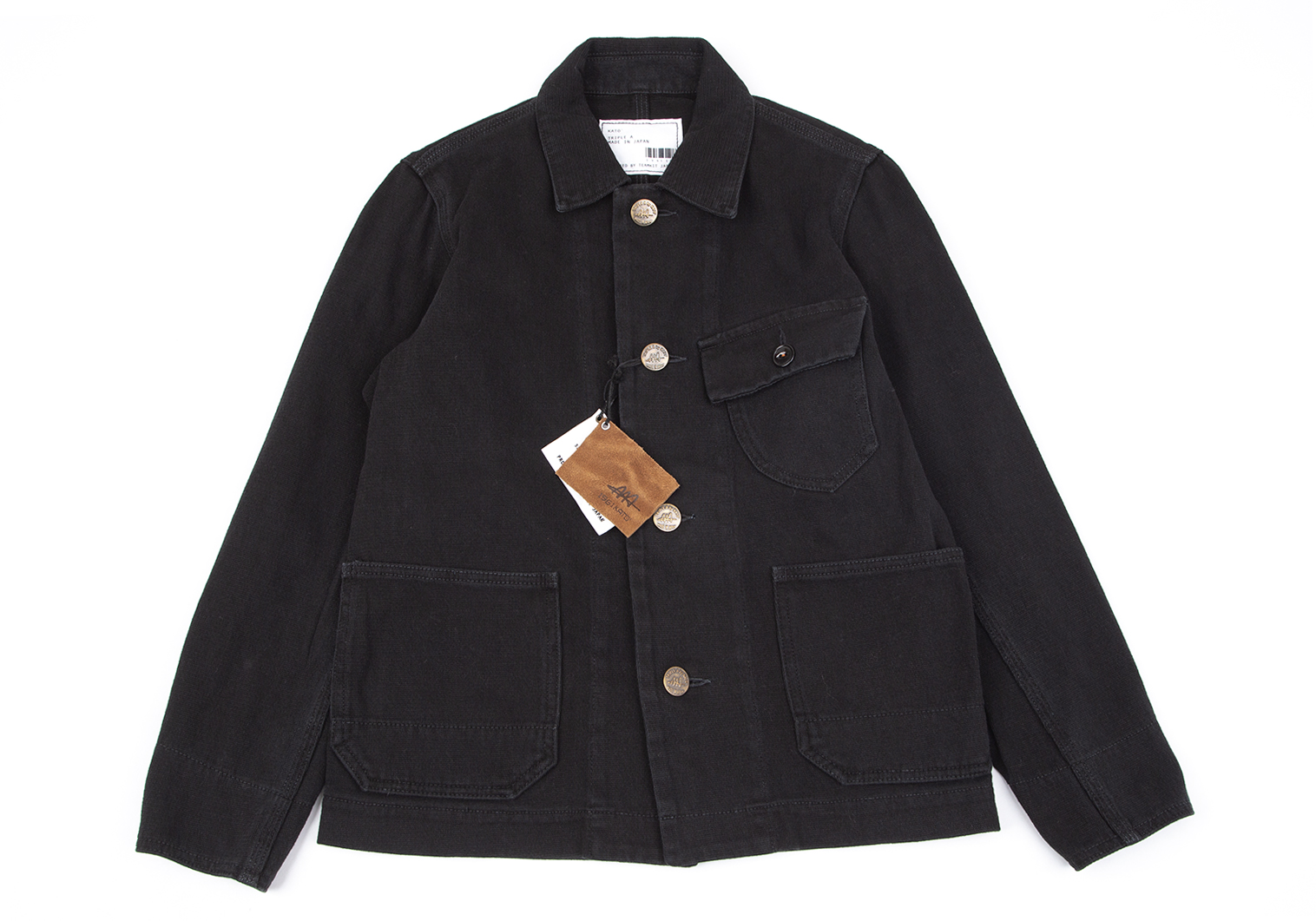 KATO'AAA Dyed Cotton Work Jacket Black F | PLAYFUL