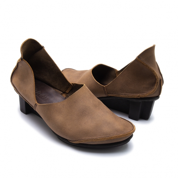 trippen Ops cross heel leather shoes Brown 38 | PLAYFUL