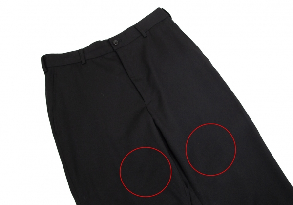 COMME des GARCONS Wool Gabardine Zip Design Pants (Trousers) Black 