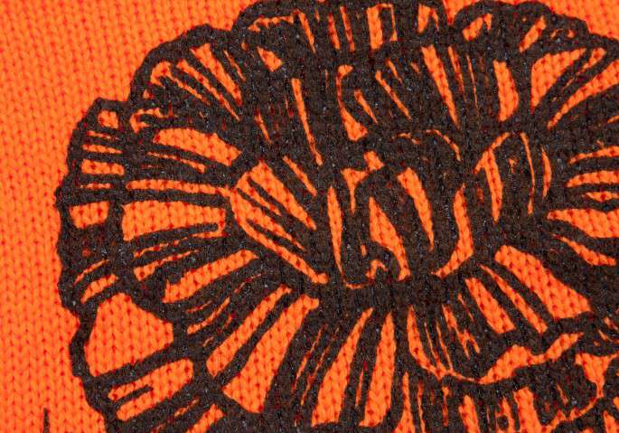 COMME des GARCONS Jingle Flowers Print knit sweater(K-7424) Orange 