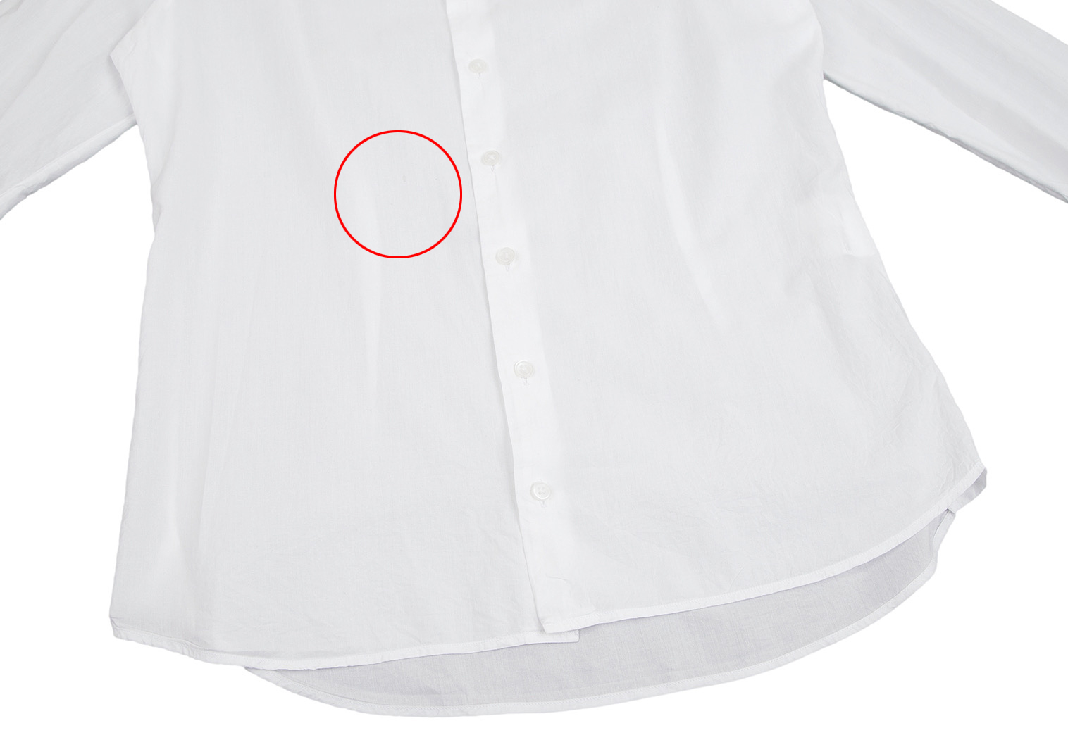 カラーkolor コットンリヨセル襟かがりデザインシャツ 白1