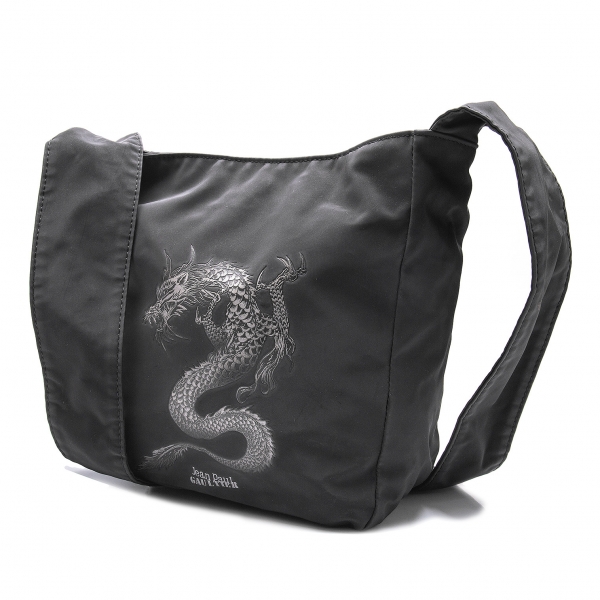 Jean-Paul GAULTIER Dragon Printed Shoulder Bag Black | PLAYFUL