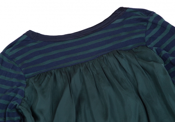 sacai luck Striped Back Switching Dress Blue,Green 2 | PLAYFUL