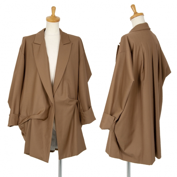 UN3D. Tuck Design Oversized Jacket Mocha F | PLAYFUL