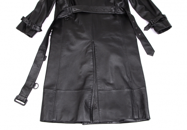 Jean-Paul GAULTIER HOMME Leather Trench Coat Black 48 | PLAYFUL