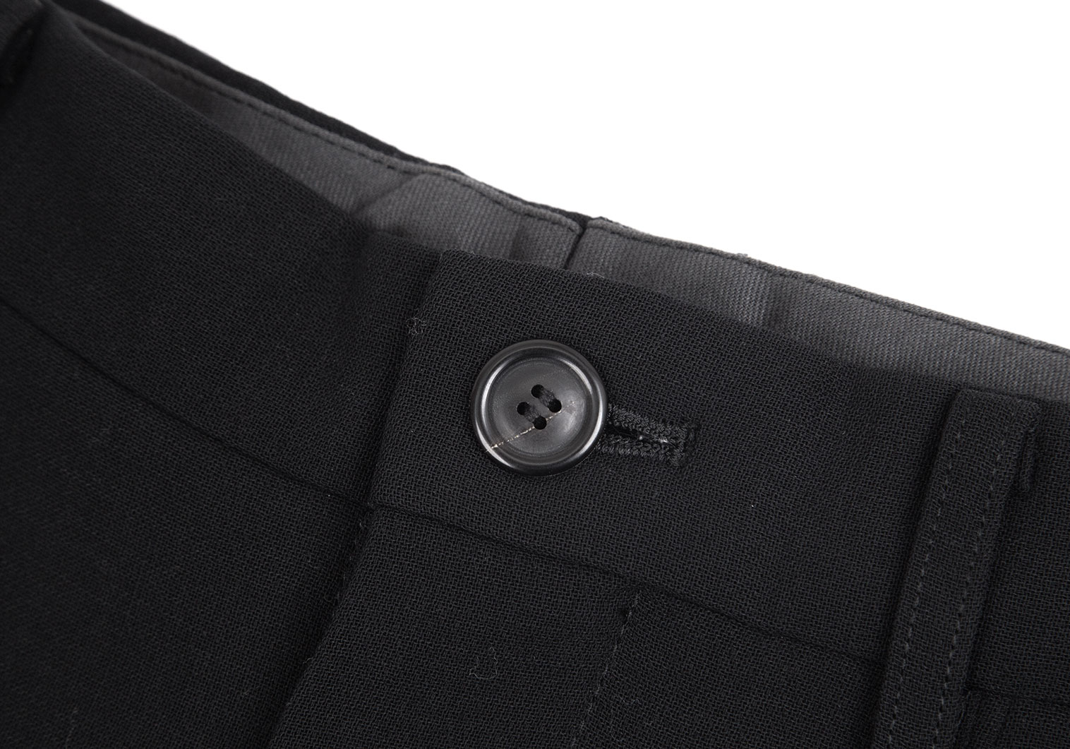 イッセイミヤケ ウールタック ワイドパンツ ストレッチ 3 黒 ブラック36cm裾幅