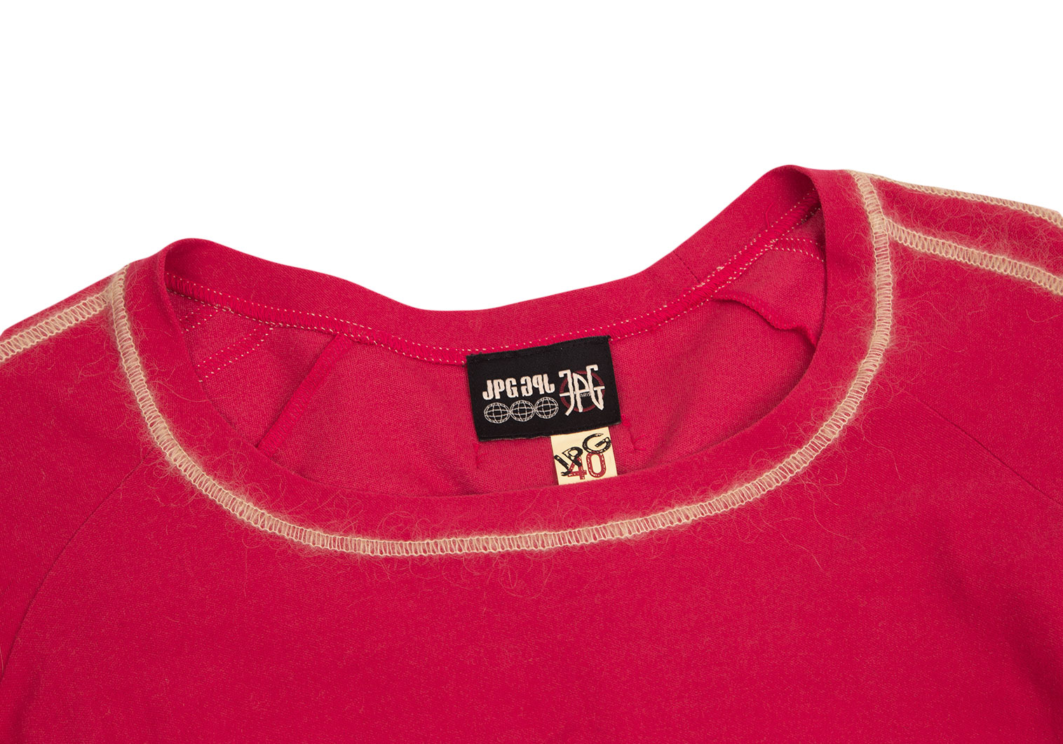 正規品人気SALEJean Paul GAULTIER FEMME黒×赤メッシュ長袖Tシャツ トップス