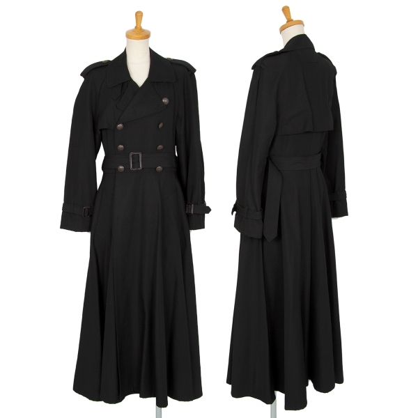 Jean-Paul GAULTIER CLASSIQUE Wool Nylon Trench Coat Black 40 | PLAYFUL