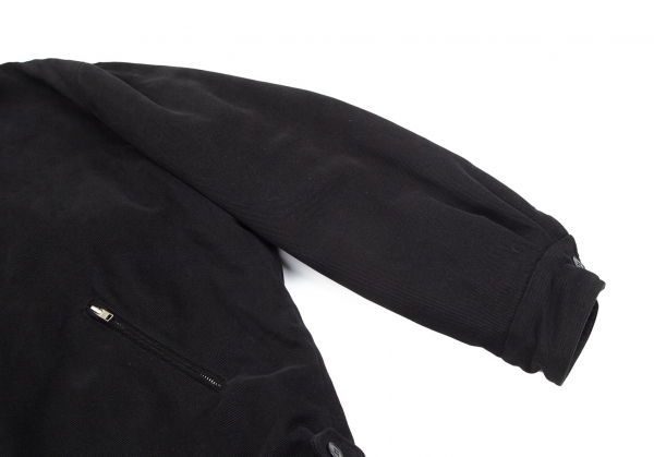 agnes b. homme Zip Front Padding Cotton Jacket Black 2 | PLAYFUL