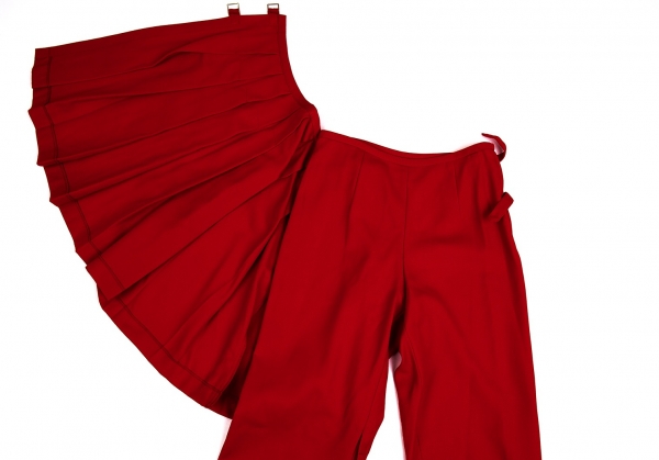 COMME des GARCONS Wool Gabardine Wrap Skirt Pants (Trousers) Red M