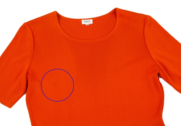 FOXEY Hem Embroidery Knit T-shirt (Jumper) Orange 40 | PLAYFUL