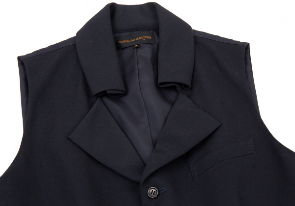 COMME des GARCONS Wool Gabardine Vest (Waistcoat) Navy M | PLAYFUL