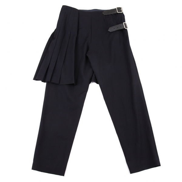 COMME des GARCONS Half Pleats Wrap Pants (Trousers) Navy M | PLAYFUL