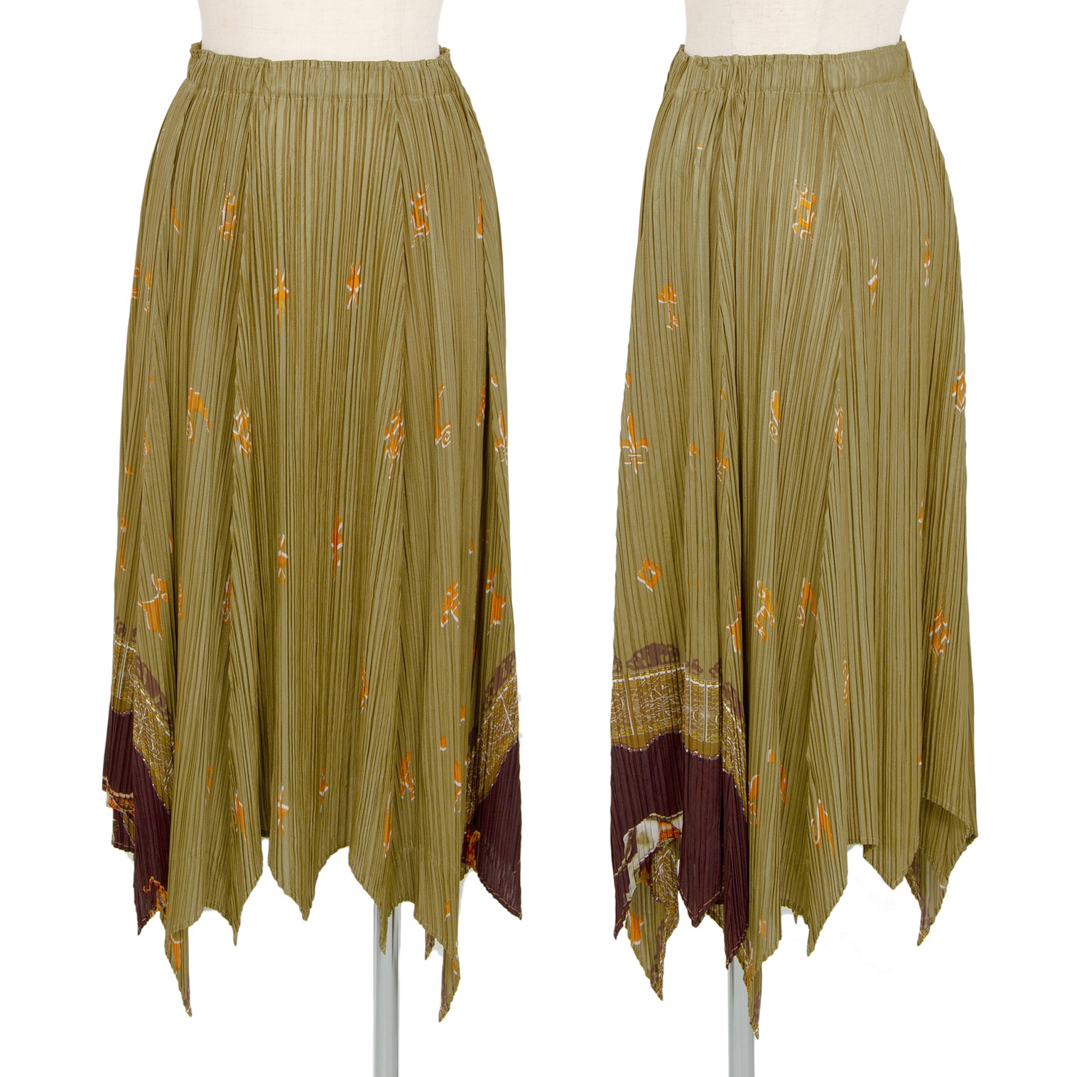 豊富な在庫プリーツプリーズ　赤緑黄茶スカート スカート