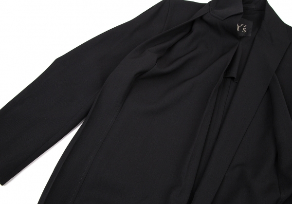 Y's Wool Gabardine Layered Jacket Black S-M | PLAYFUL