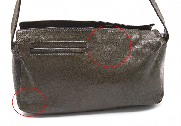 MARGARET HOWELL idea Leather shoulder bag Khaki-green | PLAYFUL
