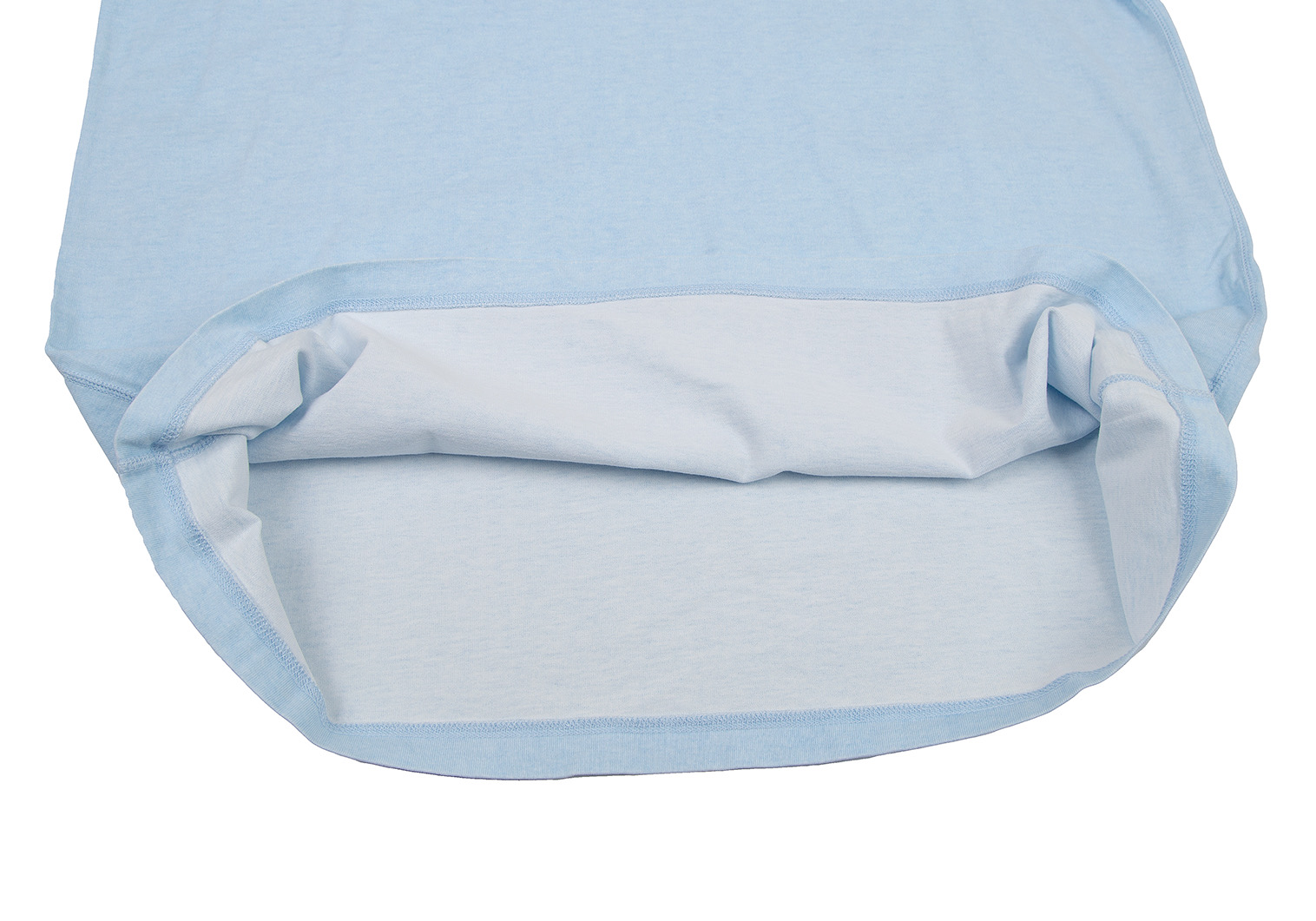 パパスPapas コットン製品洗い加工カジキロゴワンポイントTシャツ 水色50L