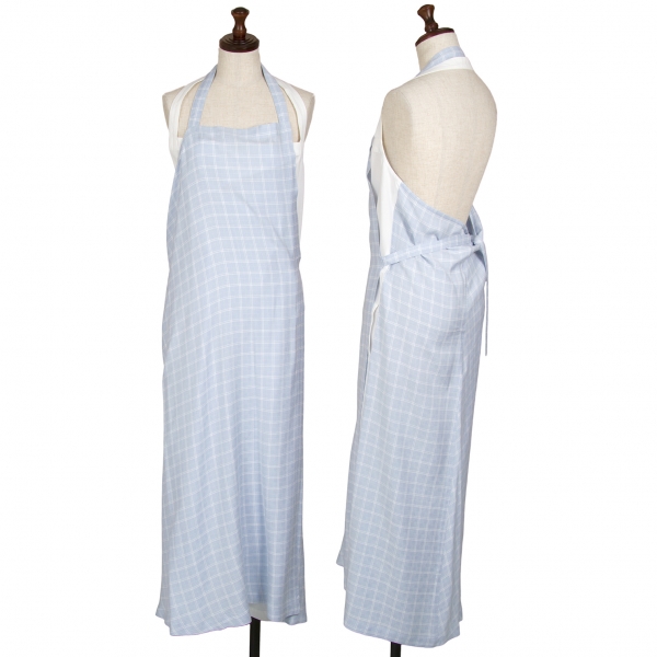 tricot COMME des GARCONS Plaids Wrap Design Apron Dress Sky blue