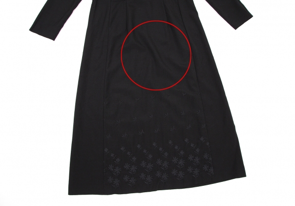 トリココムデギャルソンtricot COMME des GARCONS ウール裾花柄刺繍