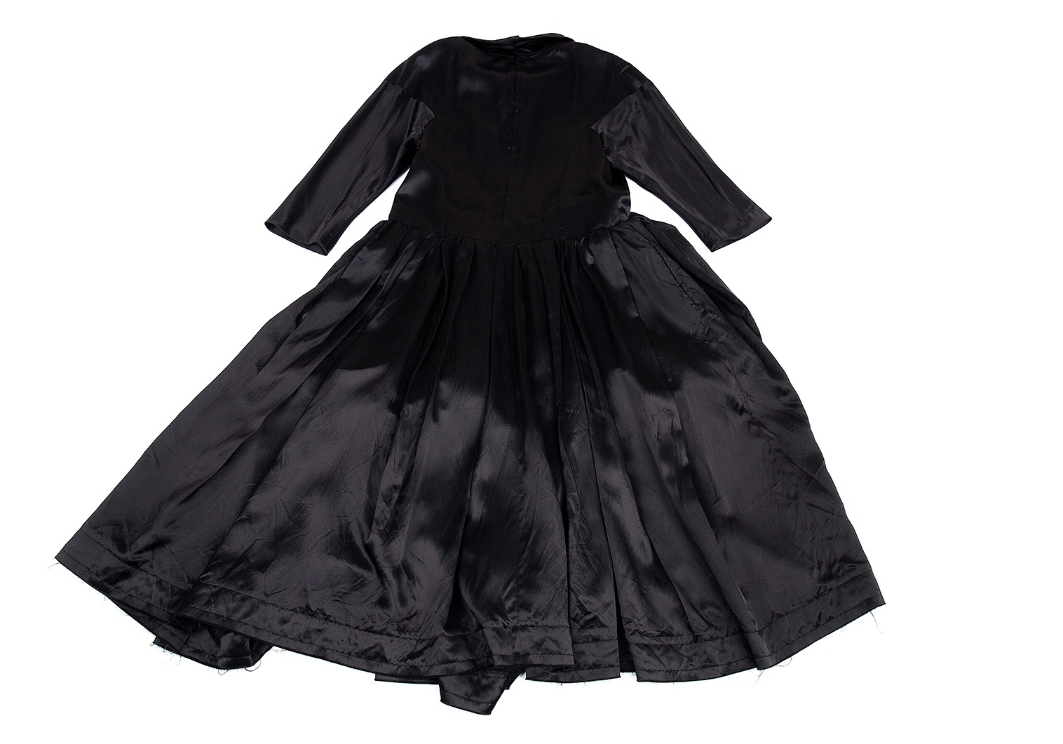 コムデギャルソン【希少】サテンロングワンピース ドレス Mサイズ ブラック即購入OKですᵕ̈