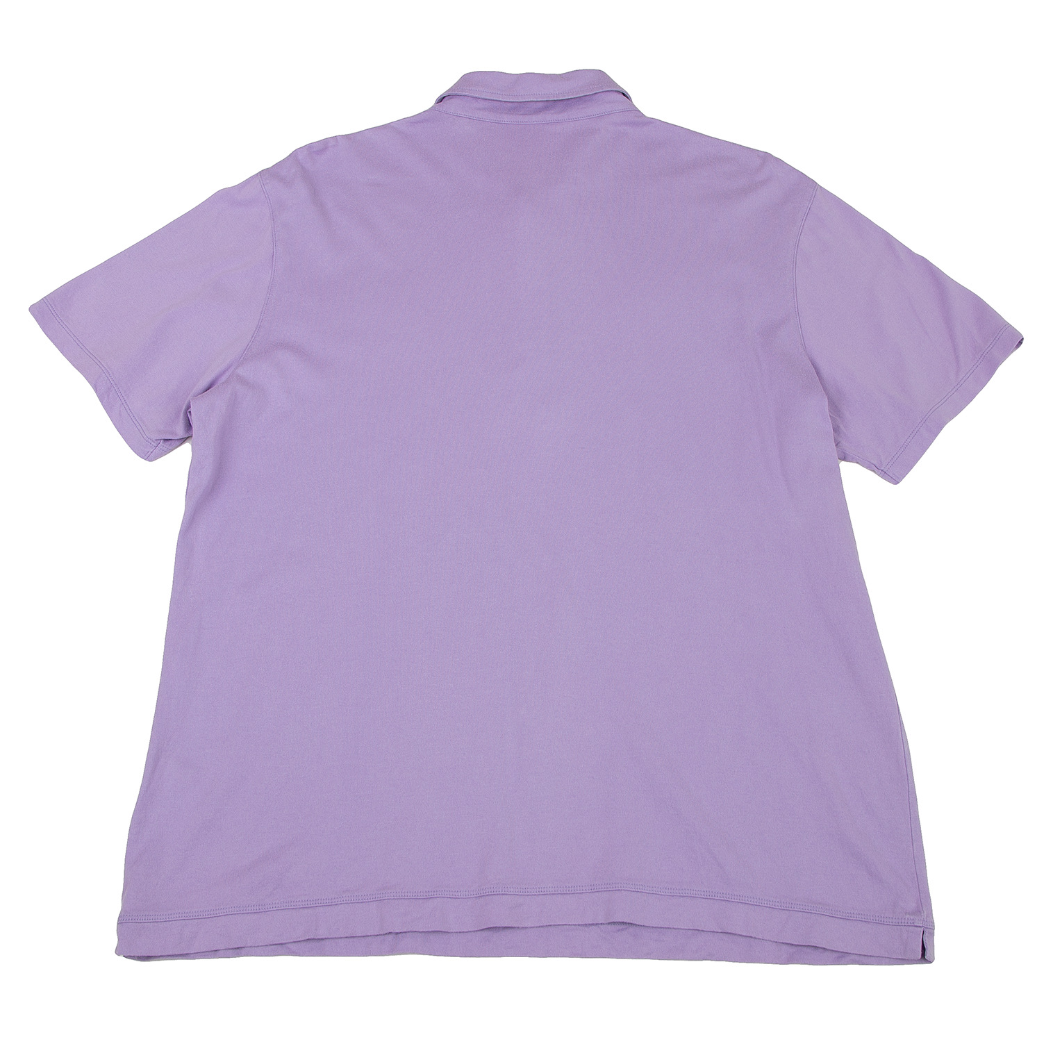 パパスプラスPapas+ コットンロゴ刺繍ボタンダウンポロシャツ 紫L