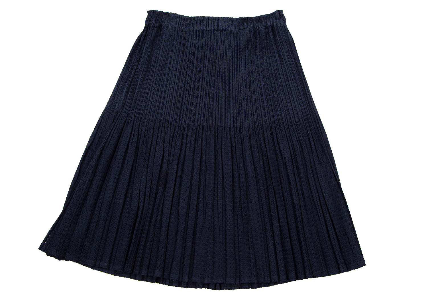濃紺 ポリエステル100% シースループリーツスカート丈72cm - ロング