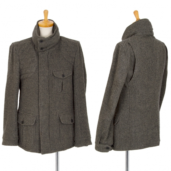CABANE de ZUCCA Wool Zip Front Jacket Grey S | PLAYFUL