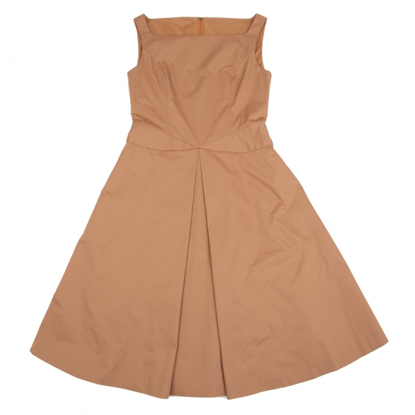 FOXEY Cutting Design Sleeveless Dress Orange 38 | PLAYFUL