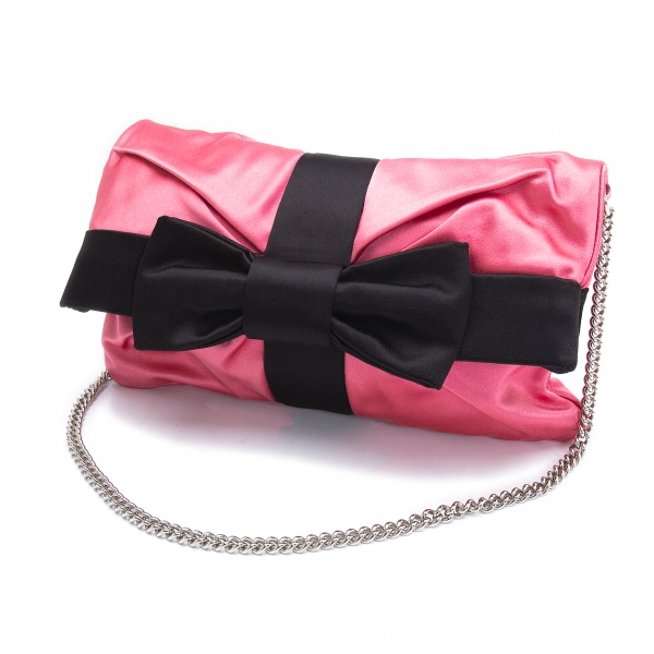 D&G Big Ribbon Chain Shoulder Bag Pink | PLAYFUL
