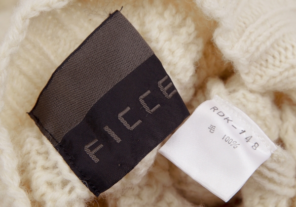 FICCE Cable Knit Sweater (Polo Neck Jumper) Cream S-M | PLAYFUL