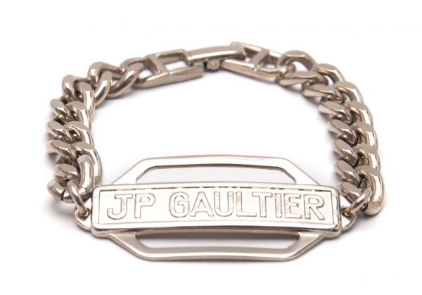 Jean Paul GAULTIER Logo Plate Bracelet Silver | PLAYFUL