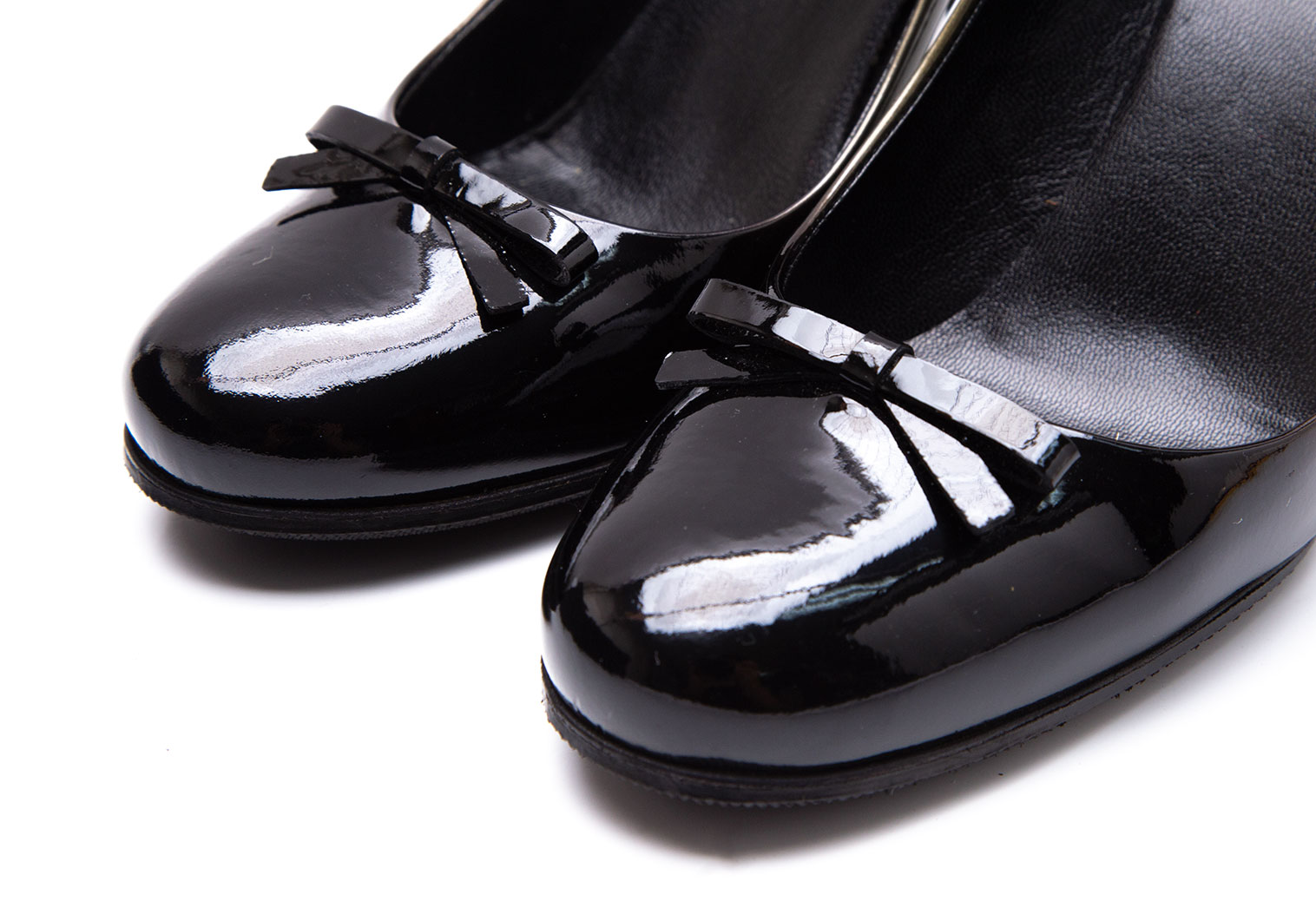 靴PRADA プラダ 黒 エナメル ストラップパンプス サイズ35 1/2 