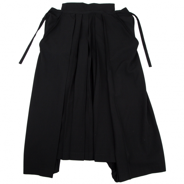 Yohji Yamamoto FEMME Wool Gabardine Half Wrap Pants Black S | PLAYFUL