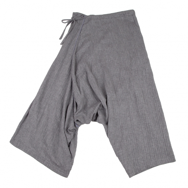Yohji Yamamoto FEMME Herringbone Asymmetric Harem Pants (Trousers