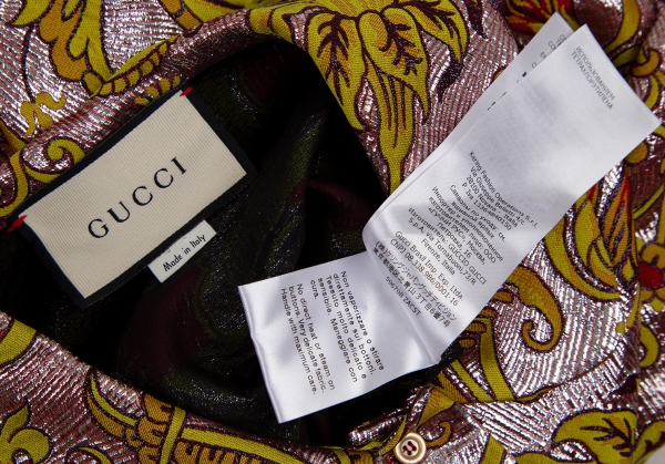 Gucci Silk Mixed Floral Jacquard Metallic Shirt Second Hand / Selling