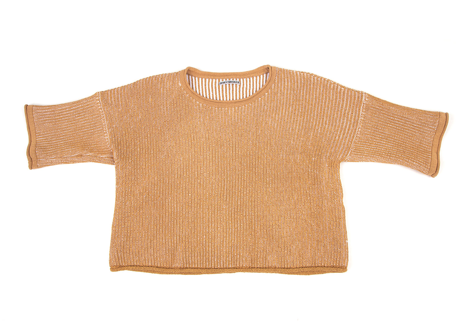 イッセイミヤケ　メンズ　ウール　モヘア　チェック　ニット　セーター　シワ加工のセーター