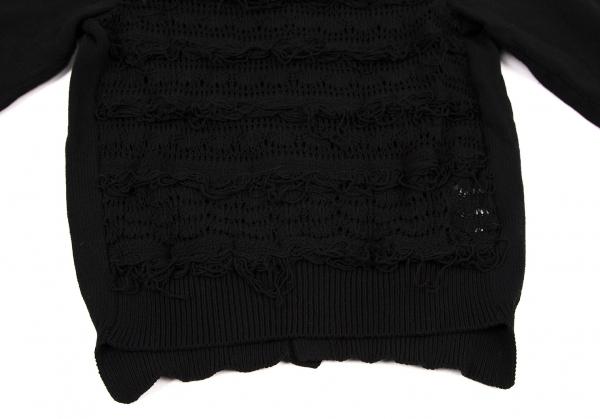 COMME des GARCONS Crochet Switching Knit Sweater (Jumper) Black XS