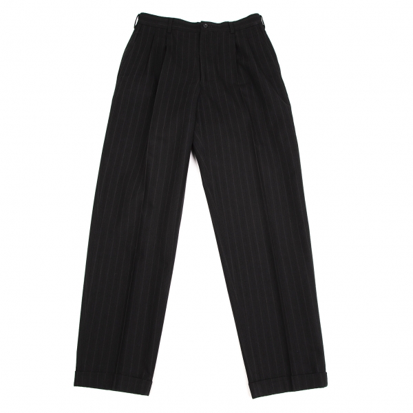 COMME des GARCONS HOMME Wool Dobby Stripe Pants (Trousers) Black M